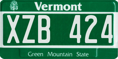 VT license plate XZB424