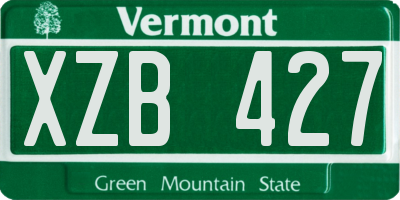 VT license plate XZB427