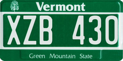 VT license plate XZB430