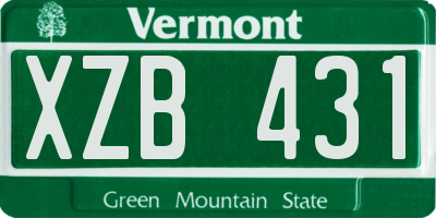 VT license plate XZB431