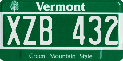 VT license plate XZB432