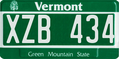 VT license plate XZB434