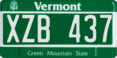 VT license plate XZB437