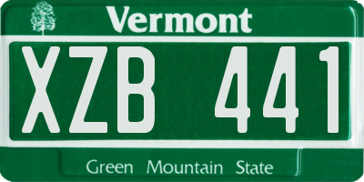 VT license plate XZB441