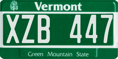 VT license plate XZB447
