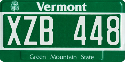 VT license plate XZB448