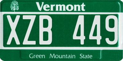 VT license plate XZB449