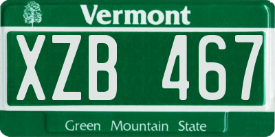 VT license plate XZB467
