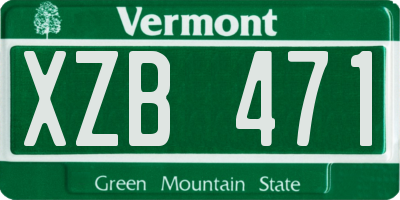VT license plate XZB471