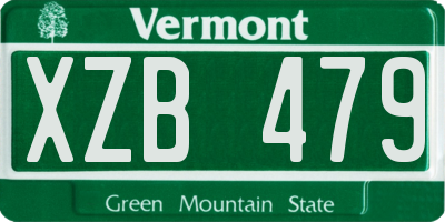 VT license plate XZB479