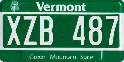 VT license plate XZB487