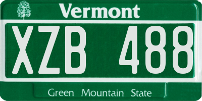 VT license plate XZB488