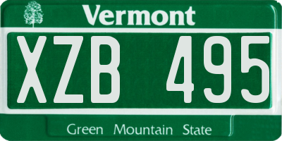 VT license plate XZB495