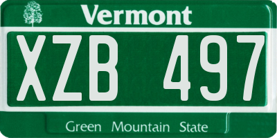 VT license plate XZB497
