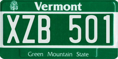 VT license plate XZB501