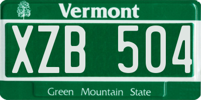 VT license plate XZB504
