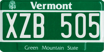 VT license plate XZB505