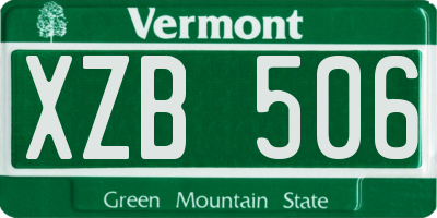 VT license plate XZB506