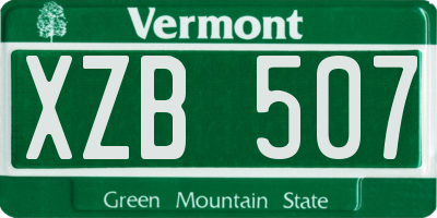 VT license plate XZB507