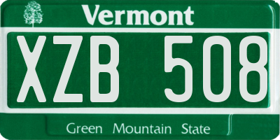 VT license plate XZB508