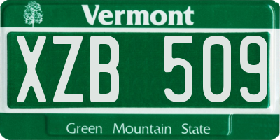 VT license plate XZB509