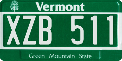 VT license plate XZB511