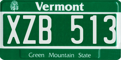 VT license plate XZB513