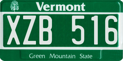 VT license plate XZB516
