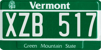VT license plate XZB517