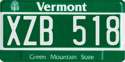 VT license plate XZB518