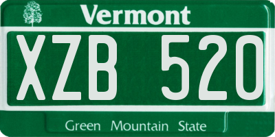 VT license plate XZB520