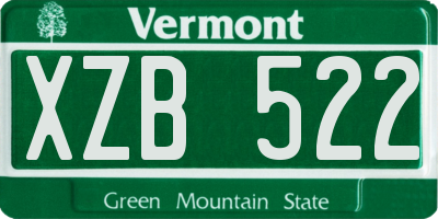 VT license plate XZB522