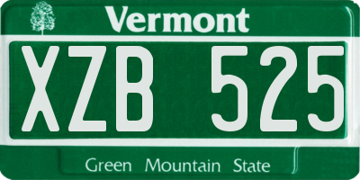 VT license plate XZB525