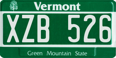 VT license plate XZB526