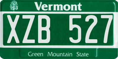 VT license plate XZB527