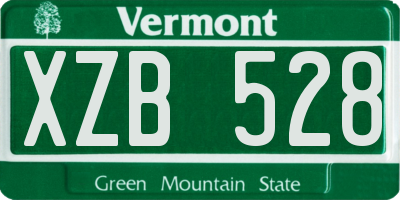 VT license plate XZB528