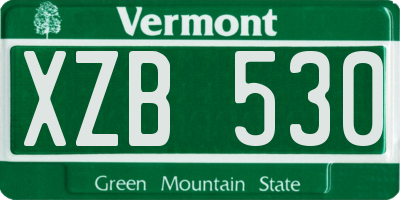 VT license plate XZB530