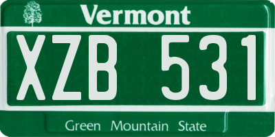 VT license plate XZB531