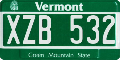 VT license plate XZB532