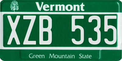 VT license plate XZB535