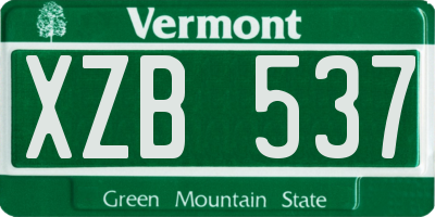 VT license plate XZB537