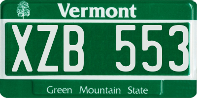 VT license plate XZB553