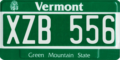 VT license plate XZB556