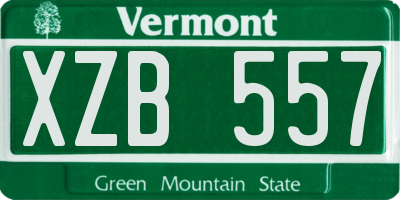 VT license plate XZB557