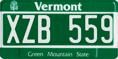 VT license plate XZB559