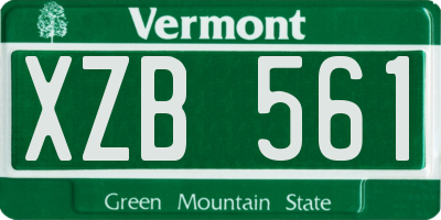 VT license plate XZB561