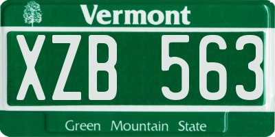 VT license plate XZB563