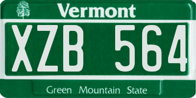 VT license plate XZB564