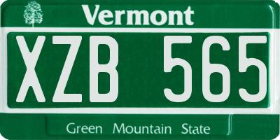 VT license plate XZB565