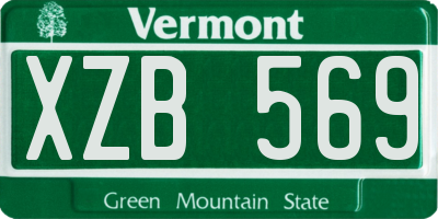 VT license plate XZB569